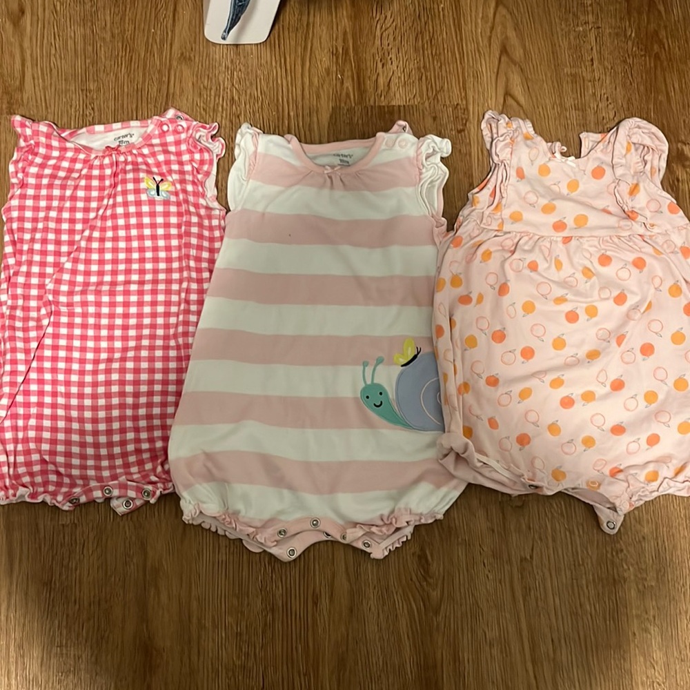3 Carters onesies two 18 months and one 24 months
